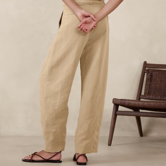 Banana Republic High-Rise Barrel Tencel™-Linen Pant Size 18 - Picture 5 of 15